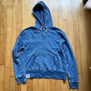 Vintage 90s Polo RL & Co Sailor Merchant Anchor Hoodie Pullover Mens Blue